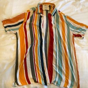 Zara Men’s Vertical Stripe Bowling Shirt